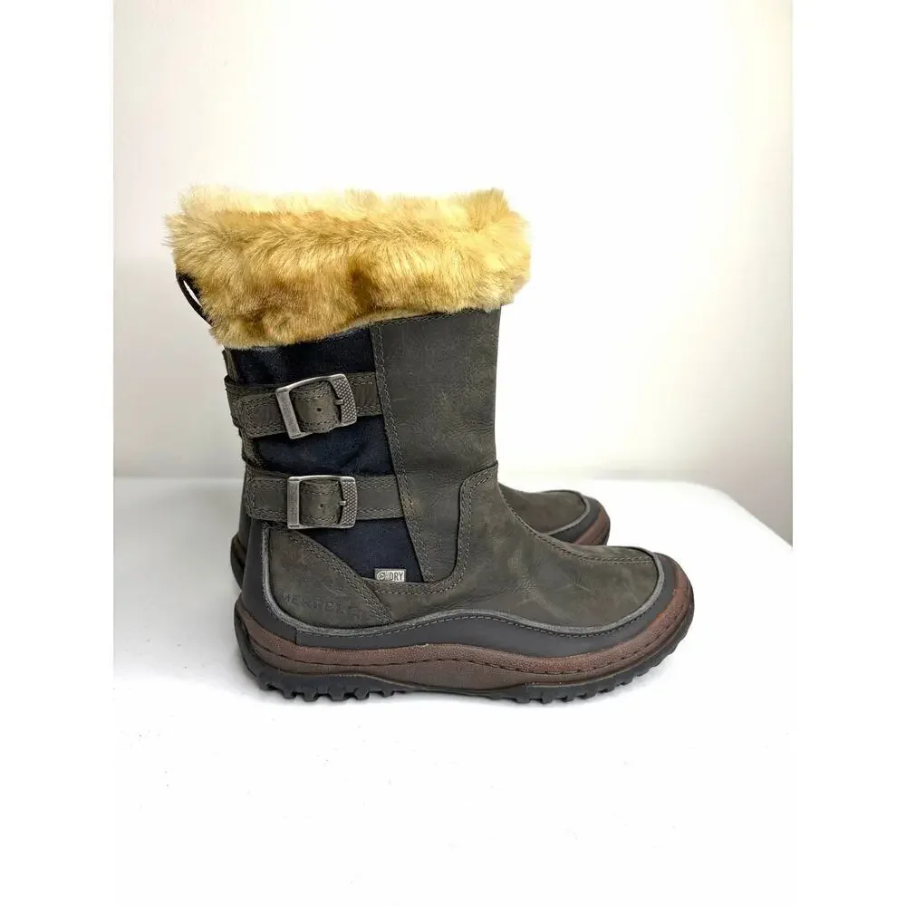 Merrell Decora Chant Waterproof Boots Women’s Sz 7.5 Faux Fur Insulated Winter